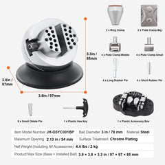 Ball Vise, 3" Engraving Setting Tool, 360° Rotation Engraving Block Vise, 30 PCS Attachment Jewelry Engraving Block Tools Standard Block for Gemstone Inlay and Small-Scale Engraving