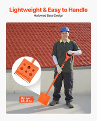 Shingle Shovel 1 Pack, D-Grip Handle Shingle Roof Ripper, High Hardness 45# Steel & Lightweight Easy Tearing Off Roofing & Nails Tool, ideal for Commercial and Residential Use,Orange