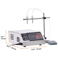 Liquid Filling Machine, 10-4000ml Filling Capacity, Automatic Bottle Filler Machine Bottling Machine Digital Control for Milk, Water, Wine, Beverage, Soy Sauce, Vinegar, Alcohol (Double Nozzle)