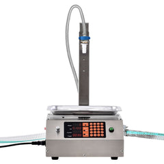 Liquid Filling Machine, 30-15000 g Weighing Capacity, Automatic Bottle Filler Machine Bottling Machine Digital Control for Milk, Water, Oil, Wine, Beverage, Detergent, Shampoo (Single Nozzle)