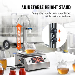 Liquid Filling Machine, 30-15000 g Weighing Capacity, Automatic Bottle Filler Machine Bottling Machine Digital Control for Milk, Water, Oil, Wine, Beverage, Detergent, Shampoo (Single Nozzle)