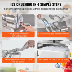 Commercial Ice Shaver Crusher, 661lbs Per Hour Electric Snow Cone Maker, 350W Shaved Ice Machine with Dual Blades for Parties Events Snack Bar, Home and Commercial Use