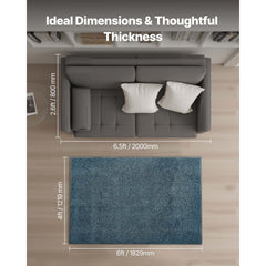 Front Door Mat, 1829 x 1219 mm Commercial Floor Mat for Indoor and Outdoor, Industrial Entrance Carpet with PVC Backing, Heavy Duty Washable Entry Rug for Hallway, Balcony, Garage, Slate Blue