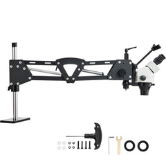 Multi-Directional Microscope with Spring Bracket, 7X-45X Magnification Jewelry Microscope, Micro Jewelry Inlaid Stand with Integrated USB Ring LED Light, Jewelers Microscope for Jewelry Inlay