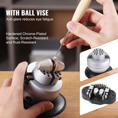 Multi-Directional Microscope with Spring Bracket, 7X-45X Magnification Jewelry Microscope, Micro Jewelry Inlaid Stand with Integrated USB Ring LED Light and 360° Ball Vise, for Jewelry Inlay