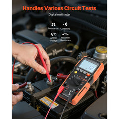Digital Multimeter, 4000-Count TRMS Voltmeter Ohmmeter, 1000V AC/DC Voltage Tester with Switchable Auto/Manual Range for Voltage, Resistance, and Continuity Measurment