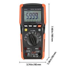 Digital Multimeter, 6000-Count TRMS DC/AC Voltmeter Current Tester, Auto-Ranging Multimeter for Current Voltage Resistance Capacitance Temperature Diodes Continuity Low Impedance Measurment