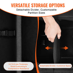 Telescope Case, 560 mm, Telescope Storage Bag with Fixed Buckles, Multi-Pocket & Detachable Divider for Telescope, Shock-Absorbent Telescope Carrying Case to Easily Secure Optical Tube & Tripod
