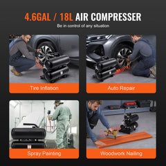Air Compressor Compact Portable Oil Free Compressor 18L 90 PSI