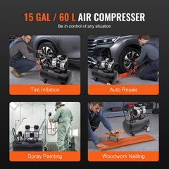 Air Compressor Compact Portable Oil Free Compressor 60L 90 PSI