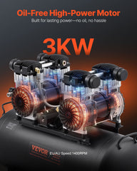Air Compressor Compact Portable Oil Free Compressor 75L 90 PSI