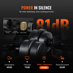 Air Compressor Compact Portable Oil Free Compressor 8L 8bar