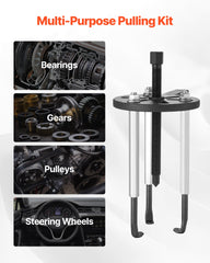21-in-1 Bearing Puller Set, 21 PCS 3-Jaw Hook Puller for Internal External Bearings and Bearing Without Inner Shaft, Multifunctional Bearing Removal Tool with Heavy Duty Portable Storage Case