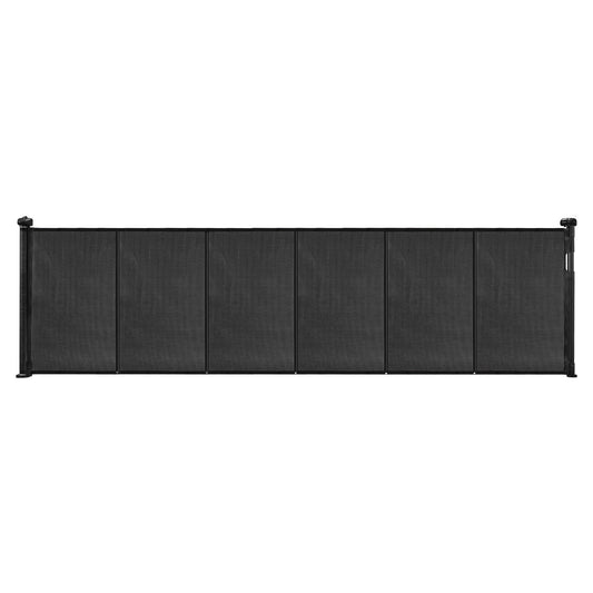 Retractable Baby Gate, 870 mm Tall, Extends up to 2800 mm Wide, Retractable Gate for Kids or Pets, Mesh Material, Easy to Install for Indoor Stairs, Doorways, Hallways, Playrooms, Black