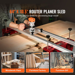 Router Sled, 1625 mm, Portable and Easy to Adjust Slab Flattening Jig, DIY Woodworking Router Sled for Flattening Slabs, Slab Guide Jig Trimming Planing Machine for Wood Flattening, Home DIY
