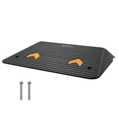 Upgraded Rubber Threshold Ramp, 8.9 cm Rise Door Ramp with 1 Channel, Natural Rubber Car Ramp with Non-Slip Textured Surface, 15 tons Load Capacity Curb Ramp for Wheelchair and Scooter