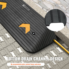 Upgraded Rubber Threshold Ramp, 7.6 cm Rise Door Ramp with 1 Channel, Natural Rubber Car Ramp with Non-Slip Textured Surface, 150 tons Load Capacity Curb Ramp for Wheelchair and Scooter