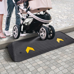 Rubber Threshold Ramp, 5 cm Rise Threshold Ramp Doorway, Recycled Rubber Power Threshold Ramp Rated 15 tons Load Capacity, Non-Slip Surface Rubber Solid Threshold Ramp for Wheelchair and Scooter