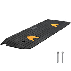 Upgraded Rubber Threshold Ramp, 2.5 cm Rise Wheelchair Ramp Doorway, Natural Curb Ramp Rated 15 tons Load Capacity, Non-Slip Textured Surface Rubber Curb Ramp for Wheelchair and Scooter
