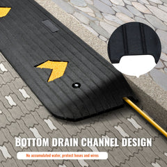 Upgraded Rubber Threshold Ramp, 2.5 cm Rise Wheelchair Ramp Doorway, Natural Curb Ramp Rated 15 tons Load Capacity, Non-Slip Textured Surface Rubber Curb Ramp for Wheelchair and Scooter