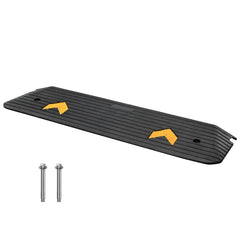 Upgraded Rubber Threshold Ramp, 2.5 cm Rise Wheelchair Ramp Doorway, Natural Curb Ramp Rated 15 tons Load Capacity, Non-Slip Textured Surface Rubber Curb Ramp for Wheelchair and Scooter