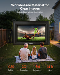 14 ft Inflatable Movie Screen 16:9 600D Movie Projector with Portable Bag