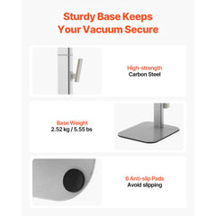 Vacuum Stand, Compatible with Dyson G5 V15 V12 V11 V10 V8 V7 V6 Series Upright Vacuums Cleaners & Accessories, Stable Vacuum Stand Holder with 6 Hooks and Non-slip Footpads, Gray