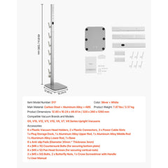 Vacuum Stand, Compatible with Dyson G5 V15 V12 V11 V10 V8 V7 V6 Series Upright Vacuums Cleaners & Accessories, Stable Vacuum Stand Holder with 6 Hooks and Non-slip Footpads, Gray