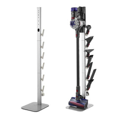 Vacuum Stand, Compatible with Dyson G5 V15 V12 V11 V10 V8 V7 V6 Series Upright Vacuums Cleaners & Accessories, Stable Vacuum Stand Holder with 6 Hooks and Non-slip Footpads, Gray