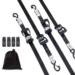 4 Pack Ratchet Tie Down Straps 5208 lbs 1.6