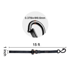 4 Pack Ratchet Tie Down Straps 2200 lbs 1"x15' Heavy Duty for Cargo