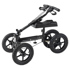 Folding Knee Scooter, Aluminum Steerable Knee Walker with Height-Adjustable Handlebar & Knee Pad, 12" All-Terrain Wheels, Dual Brakes, Leg Recovery Scooter for Broken Ankle Foot Injuries, 159KG