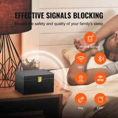 Faraday Box Signal Blocking Holder for 5~8 Car Keys with 2 Key Bags Black