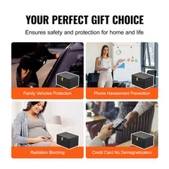 Faraday Box Signal Blocking Holder for 5~8 Car Keys with 2 Key Bags Black