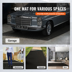 Diamond-Plate Rubber Flooring Roll, 3 mm x 4 ft x 10 ft Garage Floor Mat, SBR Rubber Garage Flooring Roll, Easy to Clean, Diamond Plate Rubber Mat for Under Cars, Garage Industry Gym, Black