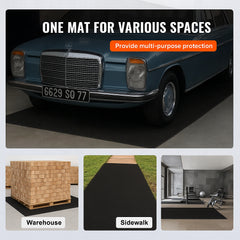 Diamond-Plate Rubber Flooring Roll, 3 mm x 4 ft x 8 ft Garage Floor Mat, SBR Rubber Garage Flooring Roll, Easy to Clean, Diamond Plate Rubber Mat for Under Cars, Garage Industry Gym, Black