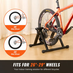 Bike Trainer Stand, Fluid Stationary Bike Stand for 26"-29" Wheels, Noise Reduction Fluid Flywheel, Portable Cycling Stand for Indoor Riding Exercise, with Quick-Release Lever & Front Wheel Rise
