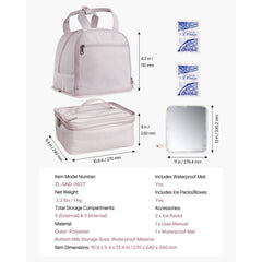 Breast Pump Backpack, Breast Feeding Bag with Ice Pack, Fits for S1/S2, Pumping Accessories & Breastmilk Storage, Portable Pump Carrying Case for Work, Travel and Family Use, Light Pink