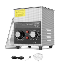 2L Ultrasonic Cleaner with Heater Timer & Basket, Professional Digital Sonic Cavitation Machine, 60W Cleaning Machine for Watch Instruments, Glasses, Coin, Metal Parts, Tool