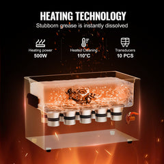 30L Ultrasonic Cleaner with Heater Timer & Basket, Professional Digital Sonic Cavitation Machine, 360W Cleaning Machine for Lab Tools, Metal Parts, Carburetor, Brass, Auto Parts, Engine Parts