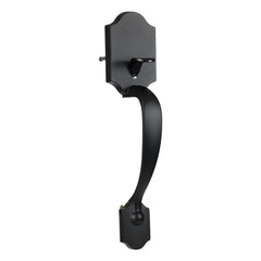 Front Door Handle and Deadbolt Set, Matte Black Single Cylinder Handles with Interior Knob, Adjustable for Right and Left Hand Doors