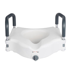 Raised Toilet Seat with Arms, 136.1 kg Load Capacity, 127 mm Lift Height, Widened Commode Elevated Toilet Seat Riser with Padded Handles for Seniors, Elderly, Handicap, Disabled, and Adults Use