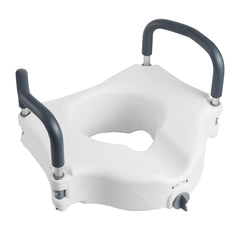 Raised Toilet Seat with Arms, 136.1 kg Load Capacity, 127 mm Lift Height, Widened Commode Elevated Toilet Seat Riser with Padded Handles for Seniors, Elderly, Handicap, Disabled, and Adults Use