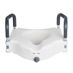 Raised Toilet Seat with Arms, 136.1 kg Load Capacity, 127 mm Lift Height, Widened Commode Elevated Toilet Seat Riser with Padded Handles for Seniors, Elderly, Handicap, Disabled, and Adults Use