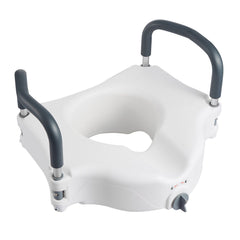 Raised Toilet Seat with Arms, 136.1 kg Load Capacity, 127 mm Lift Height, Widened Commode Elevated Toilet Seat Riser with Padded Handles for Seniors, Elderly, Handicap, Disabled, and Adults Use