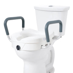 Raised Toilet Seat, 5" Height Raised, 350 lbs Weight Capacity, for Round and Elongated Toilet, Twist Lock Installation,19.1" - 21.7" Adjustable Width, for Elderly, Handicap, Patient, Pregnant, M