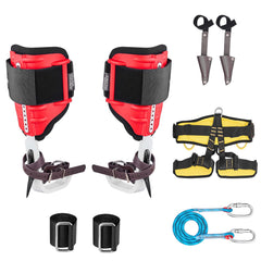 Tree Climbing Spikes Set, Height-Adjustable Tree Climbing Gear with Straps & Spike Protectors, 159 kg Load Capacity, Durable Aluminum Climb Spurs Arborist Equipment for Fruit Picking Hunting