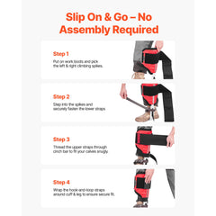 Tree Climbing Spikes Set, Height-Adjustable Tree Climbing Gear with Straps & Spike Protectors, 159 kg Load Capacity, Durable Aluminum Climb Spurs Arborist Equipment for Fruit Picking Hunting