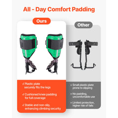 Tree Climbing Spikes Set, Height-Adjustable Tree Climbing Gear with Straps & Spike Protectors, 159 kg Load Capacity, Heavy Duty Steel Climb Spurs Arborist Equipment for Fruit Picking Hunting