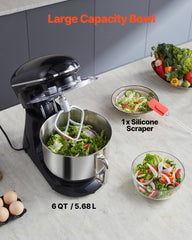 Stand Mixer 5.68 L Electric Dough Mixer 1100W 6 + P Speeds Food Beater